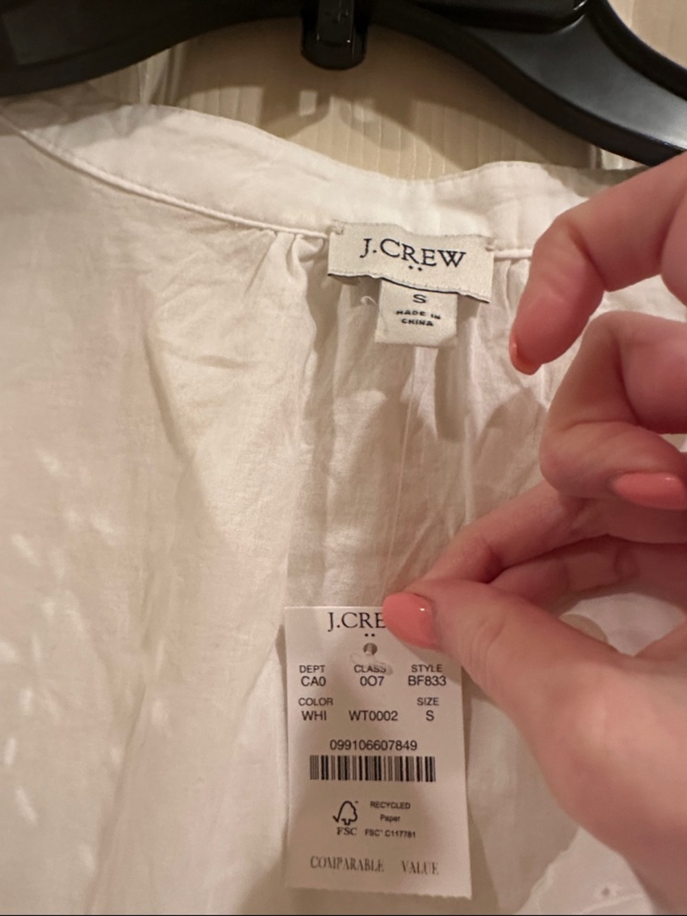 White Eyelet Button-Up Blouse - Picture 2 of 5
